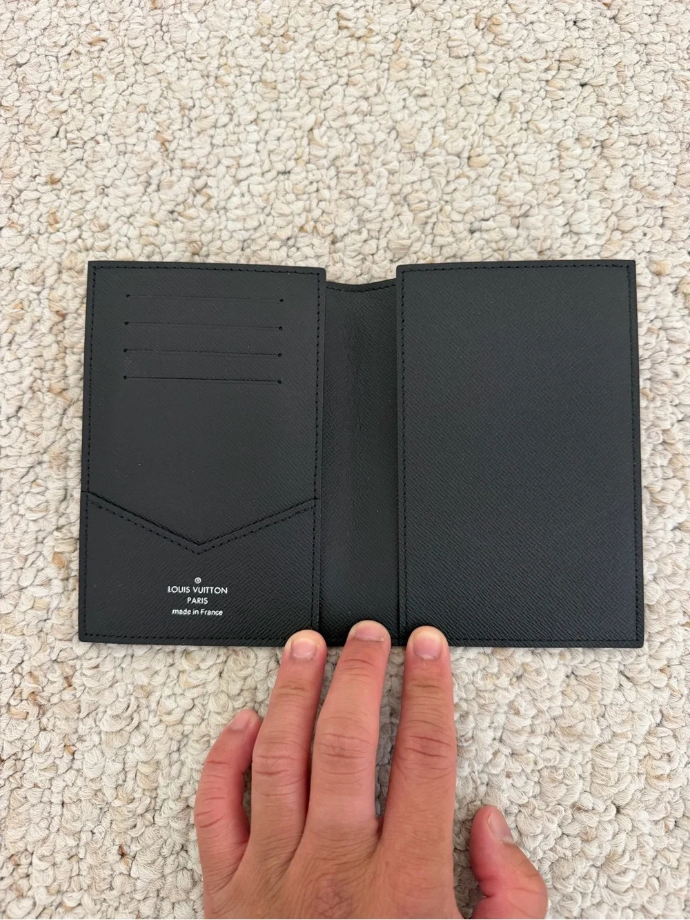 Louis Vuitton Black Damier Graphite Passport Holder